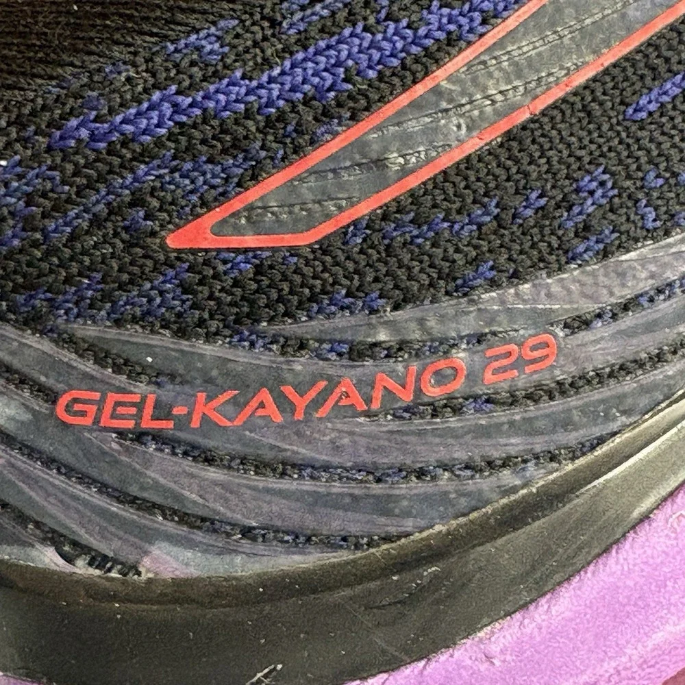 Asics Gel-Kayano 29 Running Shoes Womens Size 8 Black Purple Training